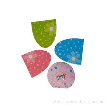 Pink, blue, yellow, green hat-shaped with flower image Lent
